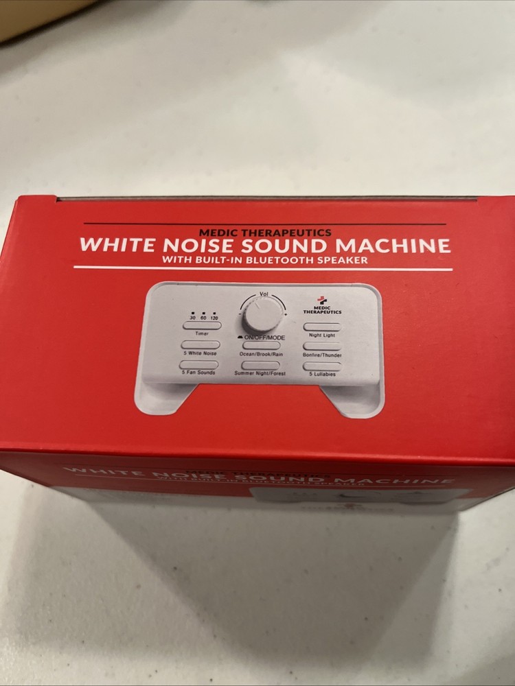 White Noise Sound Machine 22 Sound Timer Compact Built-in Bluetooth Speaker New
