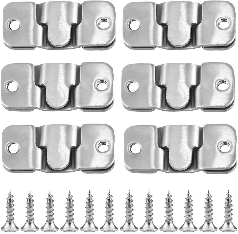 12pcs Flush Mount Bracket, 45x20mm Interlocking Picture Frame Hook, Stainless...