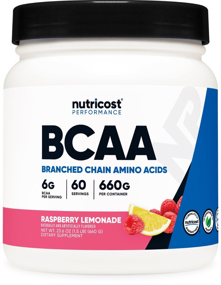 Nutricost BCAA 2:1:1 Powder (Raspberry Lemonade) 60 Servings - 6G Per Serving