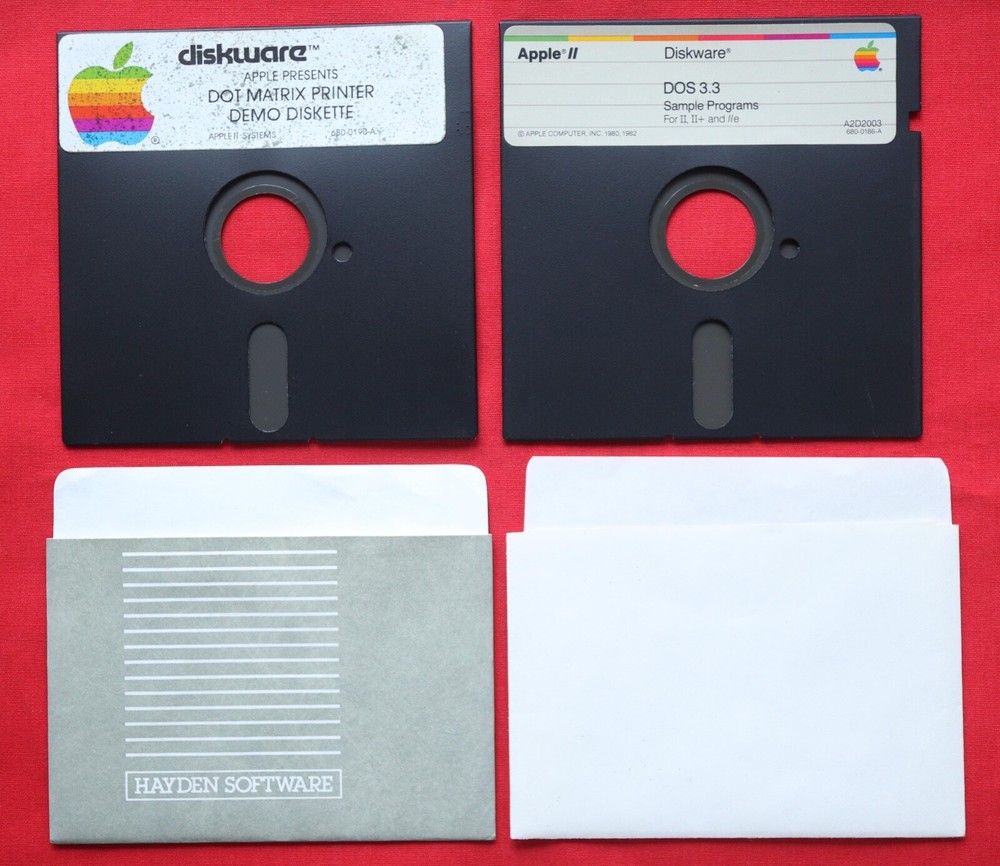 APPLE II COMPUTER DOS 3.3 SAMPLE PROGRAMS & DOT MATRIX PRINTER 5.25 DISKETTES