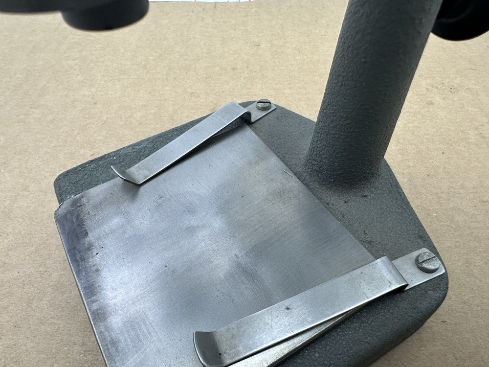 Vintage Optical Microscope Cast Iron Base Adjustable Stand Only - Unknown Maker