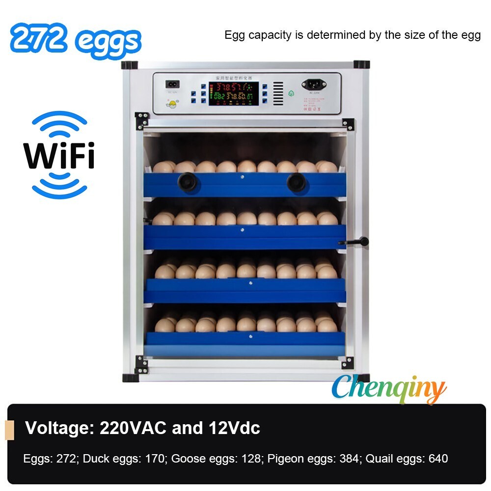 272 Eggs Automatic Digital Eggs Incubator Chicken Hatcher Temperature Control