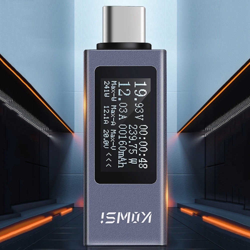 Type-C Multifunction Digital Display Ammeter Power Meter DC 4-30V 18880