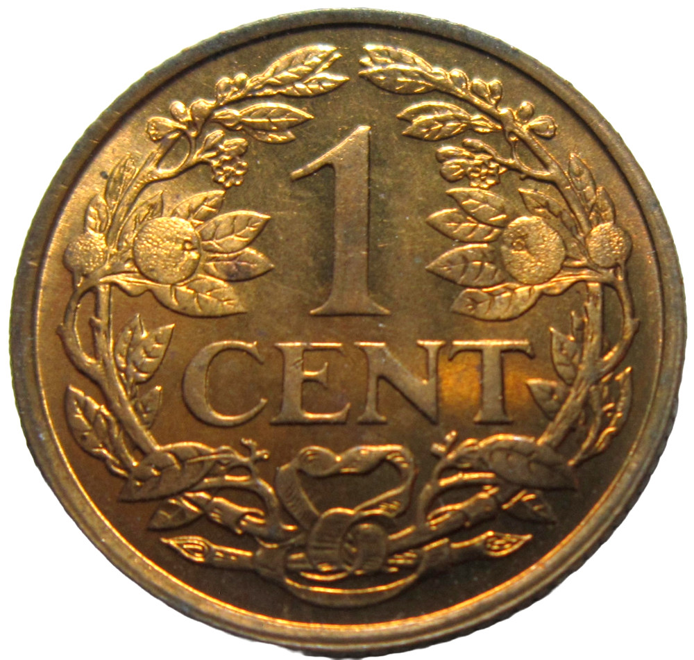NETHERLANDS ANTILLES. 1 CENT, 1961. UNCIRCULATED.
