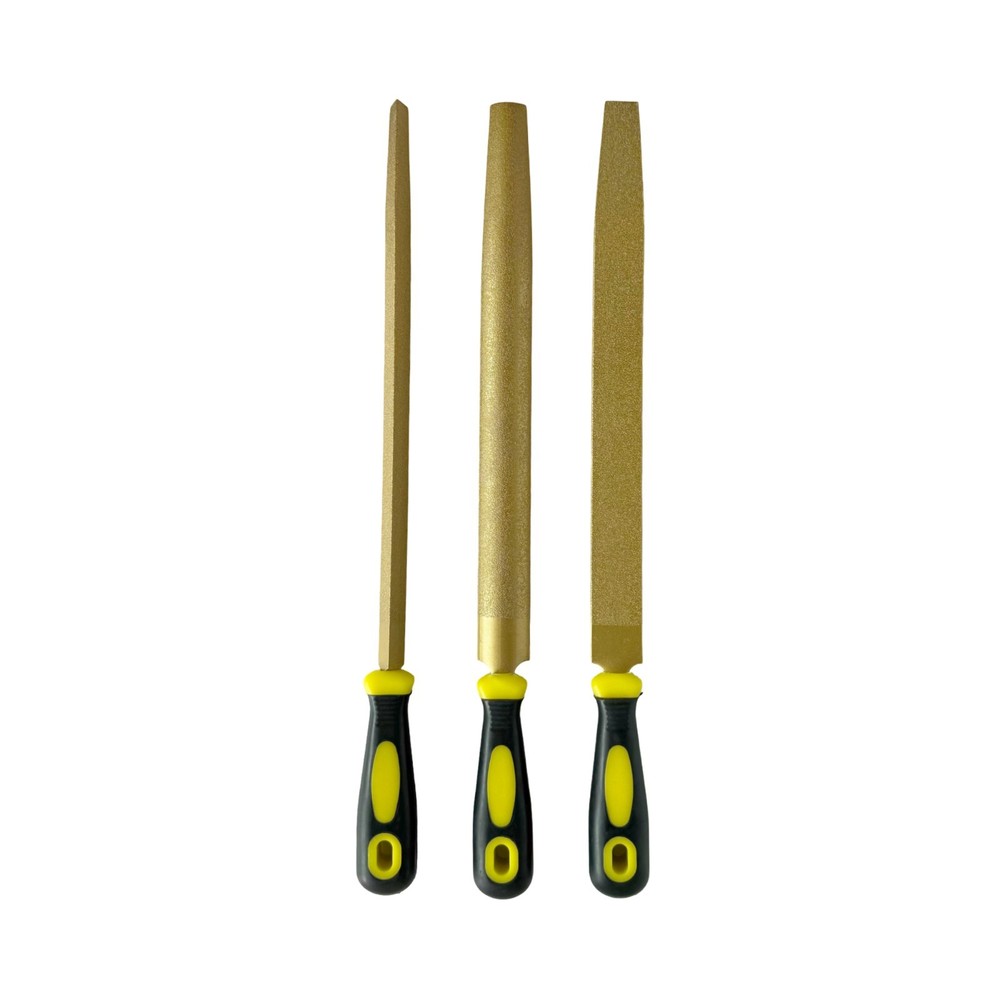 3PCS Diamond Needle File Set Flat Round Triangle Metal File, Precision Hand File