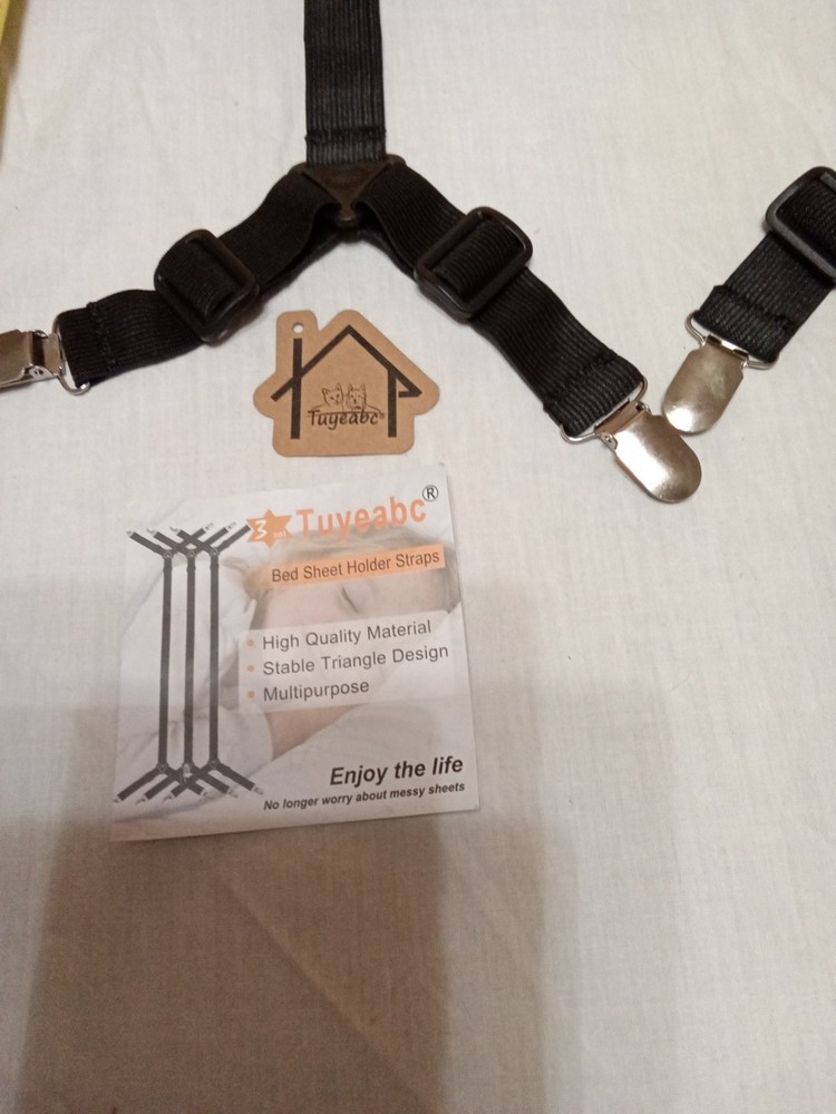 Tuyeabc adjustable crisscoss bed sheet holder straps