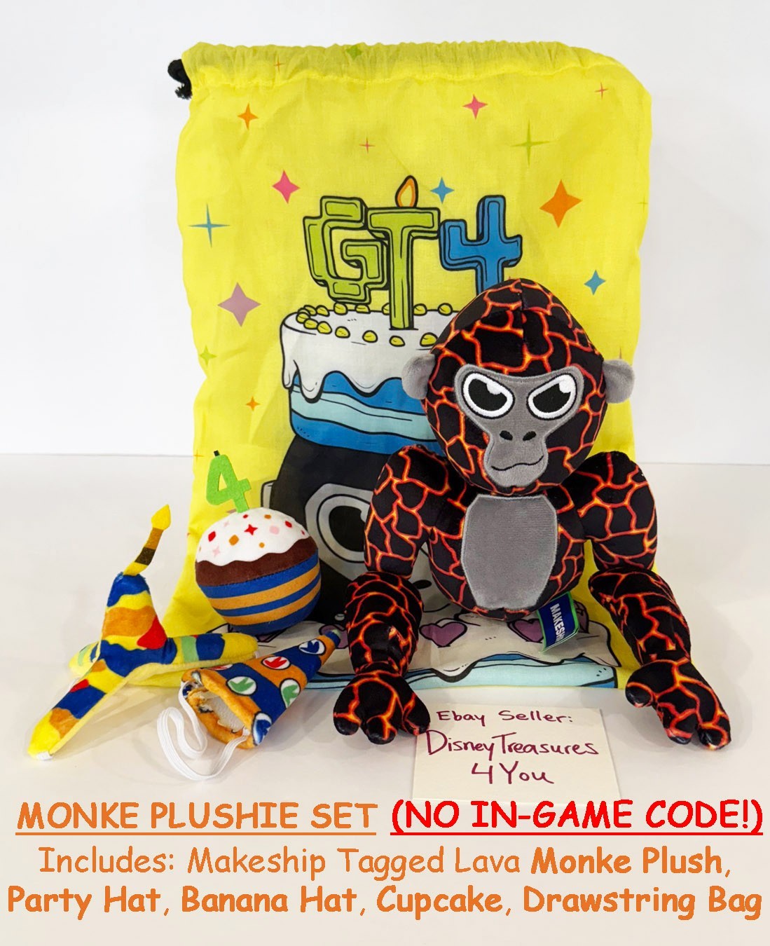 Official Makeship Gorilla Tag Monke Birthday Plush Meta Code Keychain Axiom Rare