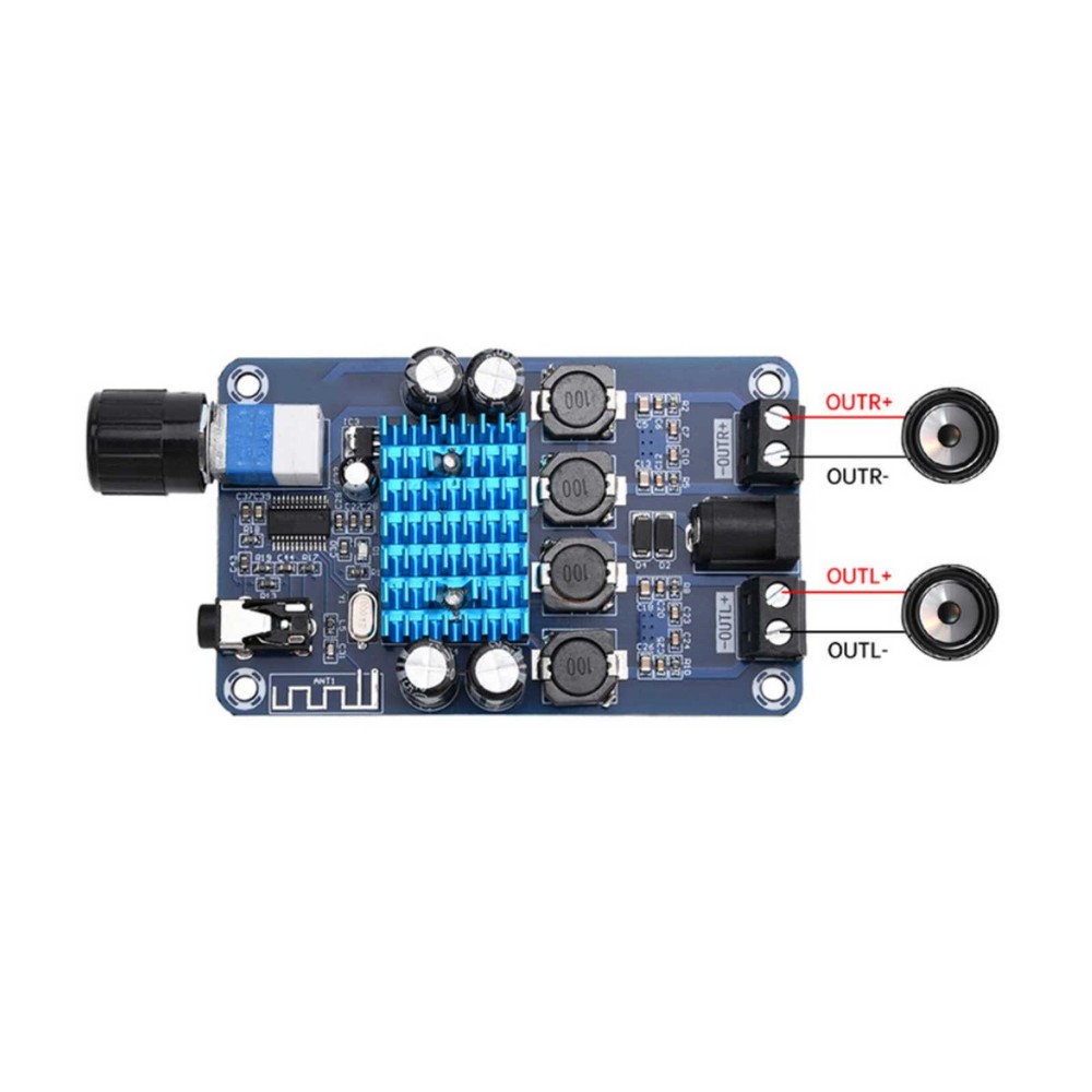 80mm Digital Power Amplifier Board Class D Bluetooth 50W*2 Audio