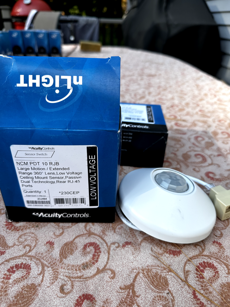 Acuity nLight, NCM-PDT-10LT-RJB, Large Motion, Ext Range, DT Occupancy Sensor
