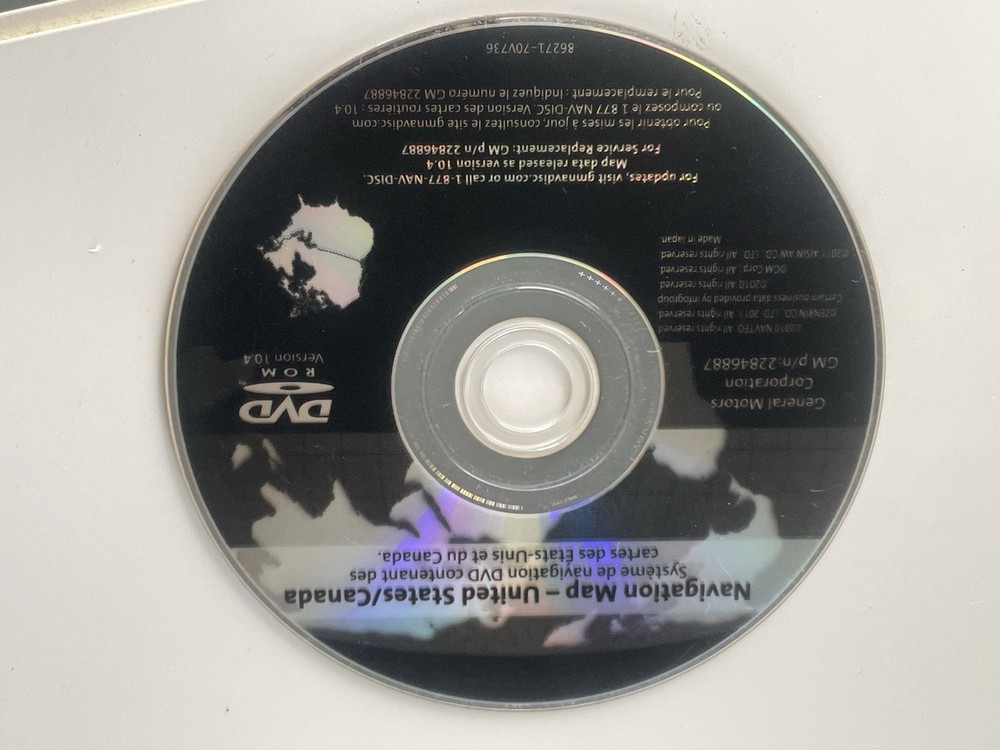 2007 2008 2009 2010 2011 2012 GM NAVIGATION DVD 22846887 VER 10.4 UPDATE 2011🟠