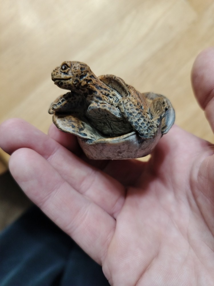 Vtg AAA Realistic Hatching Baby Tortoise Figurine Turtle Egg