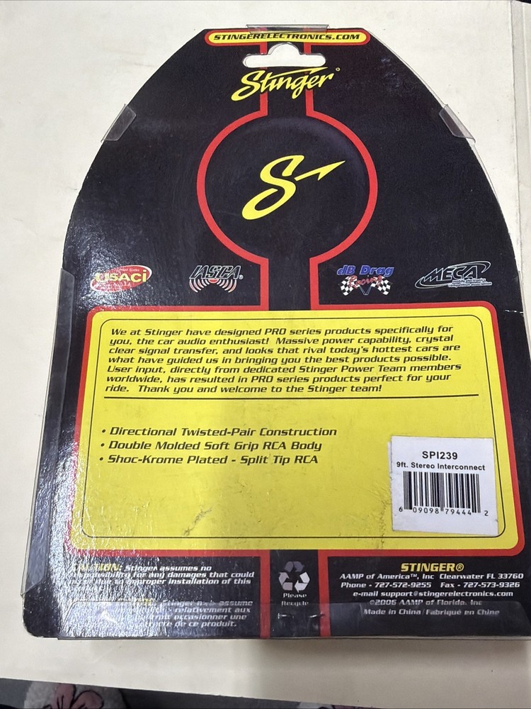 🔥Stinger Level 3 Stereo Interconnect Cable SPI239 9-foot, 2-channel