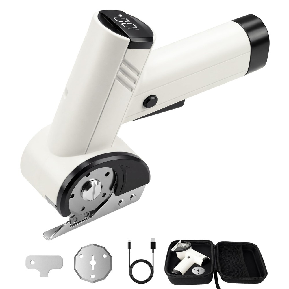4.2V Electric Cardboard Cutter - 4 Speed Adjustable, LED Light, Battery Level...