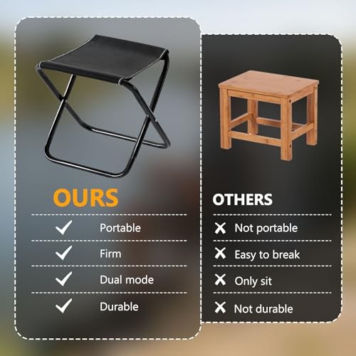 Camping Stool, Portable Stool, Folding Camping Chairs for Adults, Collapsible