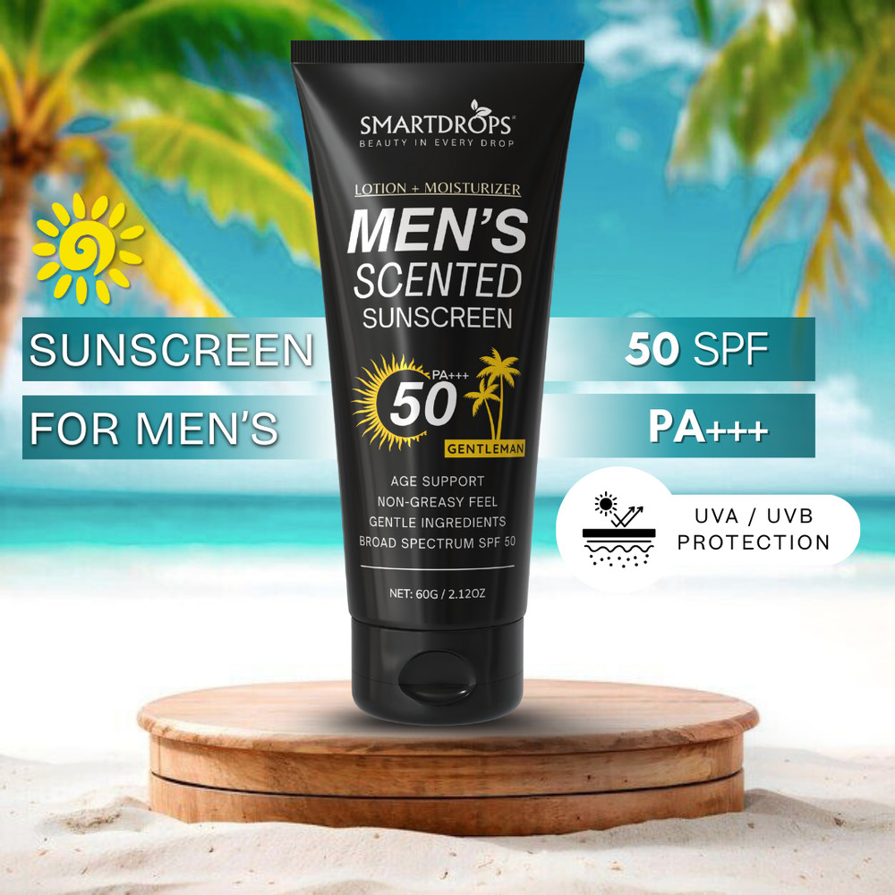 Sunscreen Lotion for Men SPF 50 PA+++ Light Texture Fast Absorption - Pack 2