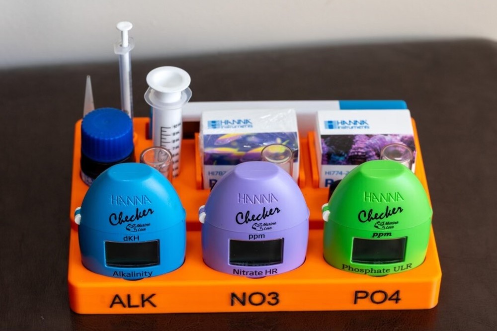 Hanna Checker 3D Printed Oranizer - Alkalinity, Nitrate, Phosphate and Salinity