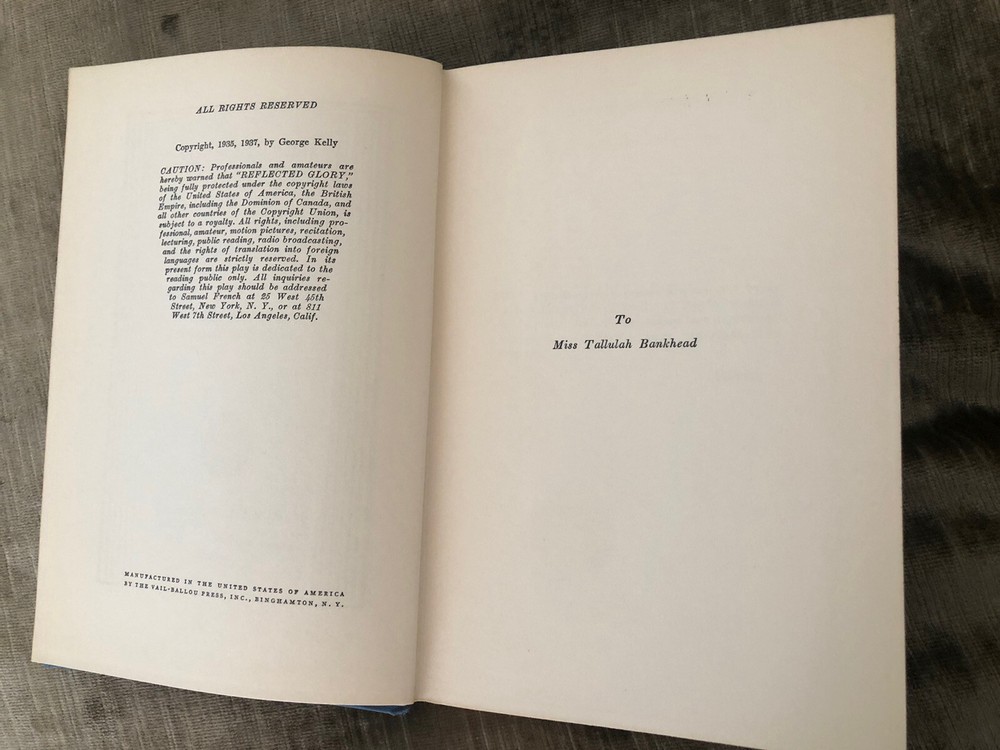 REFLECTED GLORY by George Kelly [INSCRIBED by Author]