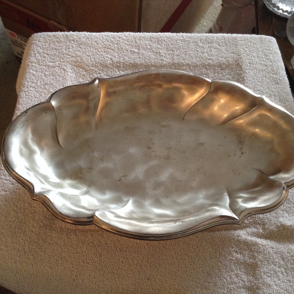 Ikora silver plated footed metal tray