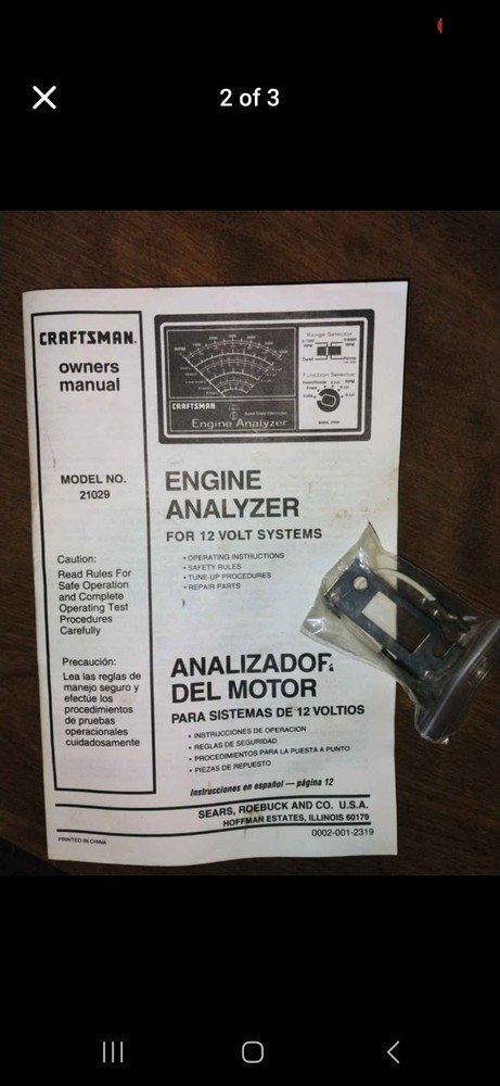 Sears Automotive Diagnostic Engine Analyzer 12V USA w/ Cords