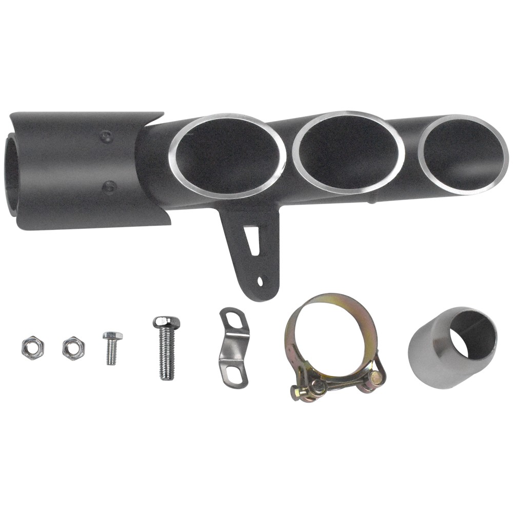 Right Three Outlet Universal Motorcycle Exhaust Mufflers Tail Pipe Tip Accessory