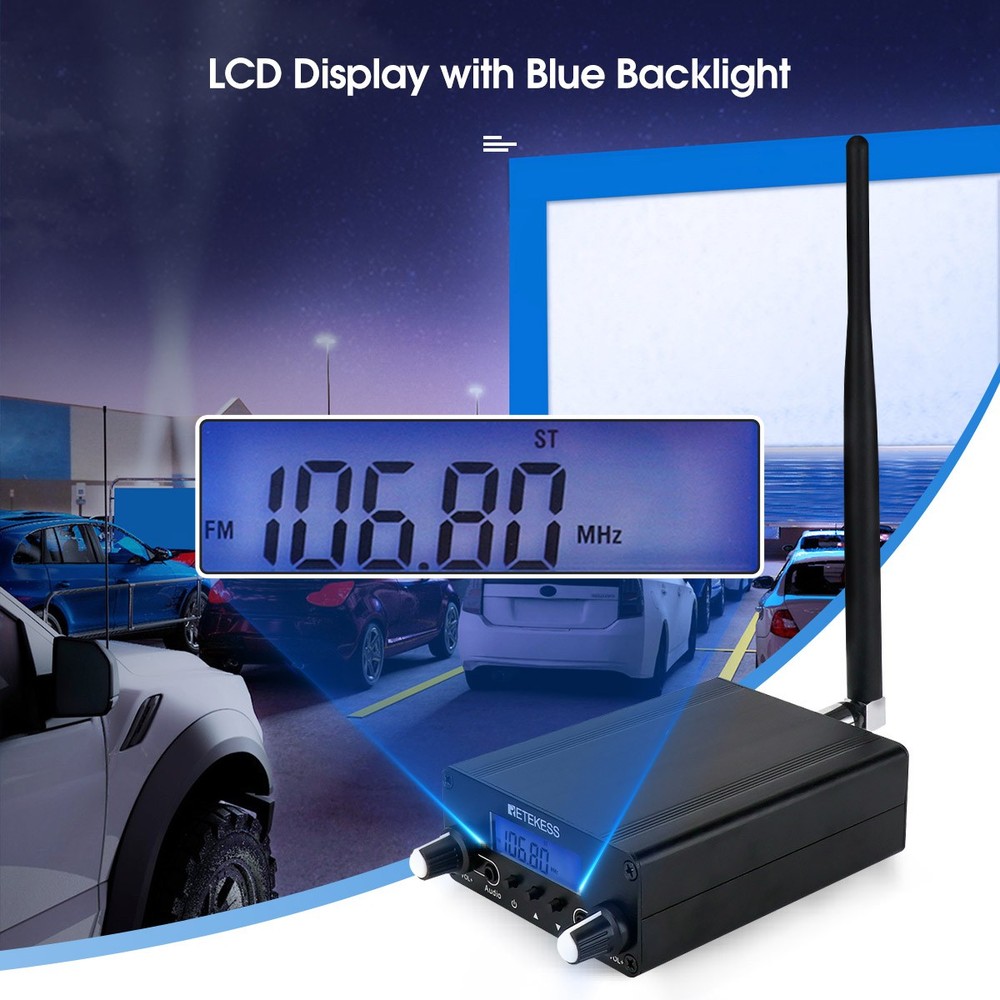 Retekess TR508 FM Transmitter Broadcast Stereo Radio Station 30 Receiver Meeting