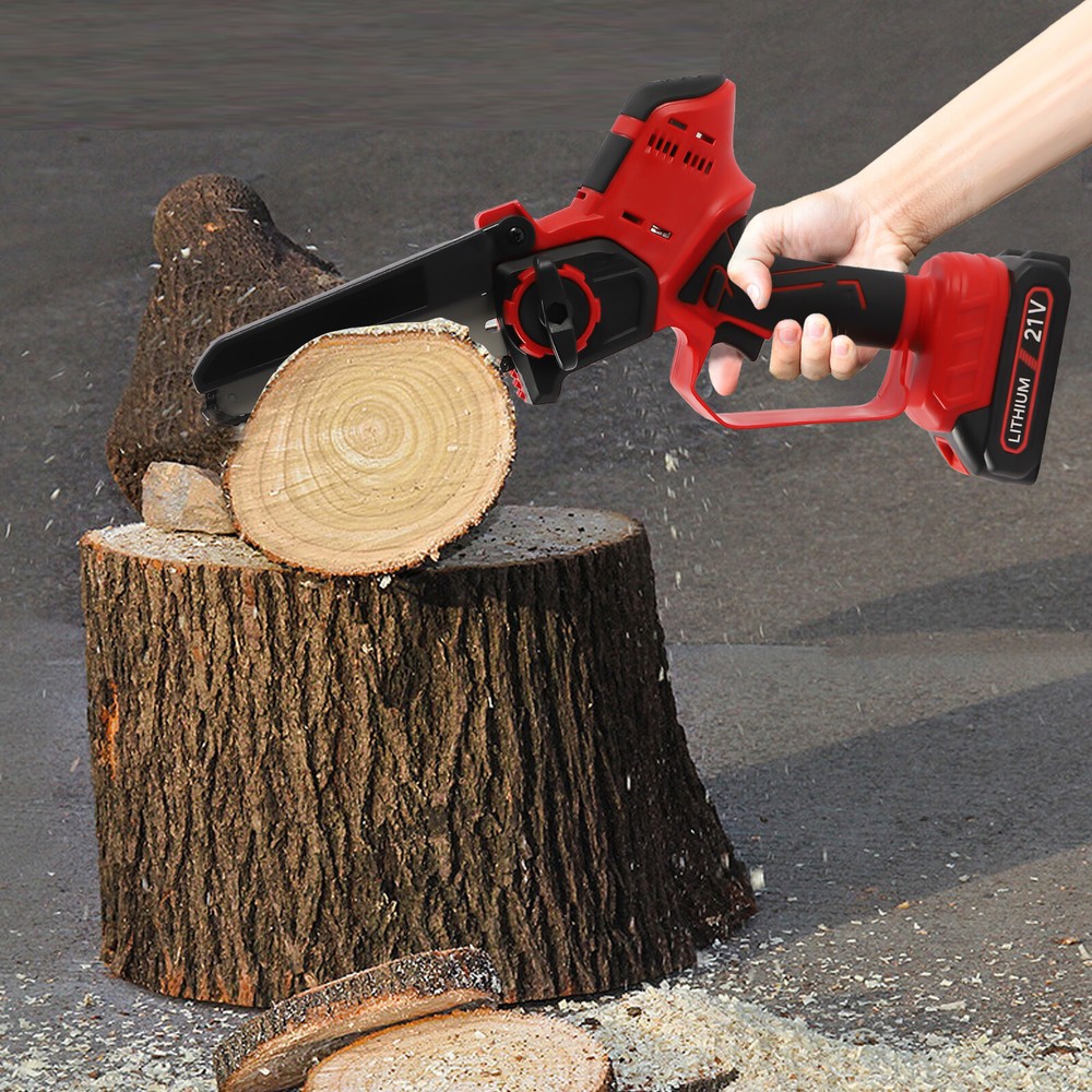 Electric Compact Portable Chainsaw Rechargeable Battery Powered Cutting Logging