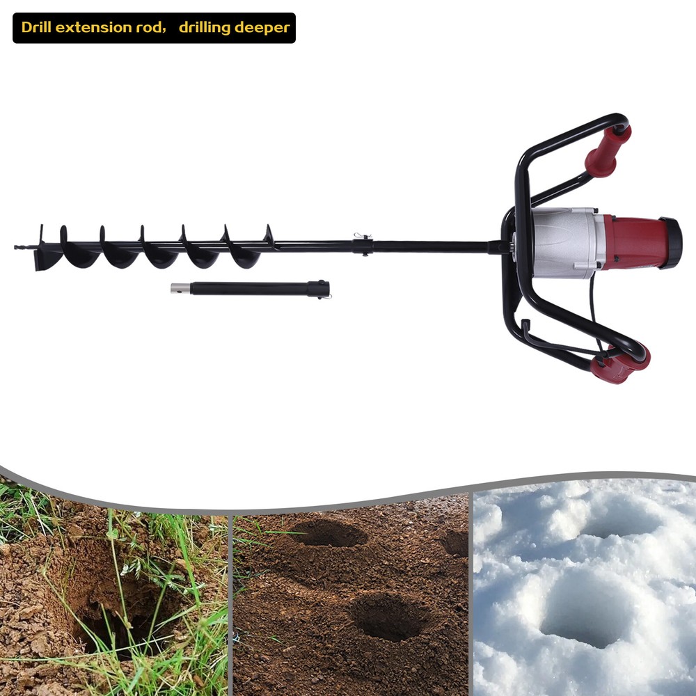 Electric Hole Digger Machine Garden Adjustable Auger Drill Machine +4 Inch Bit