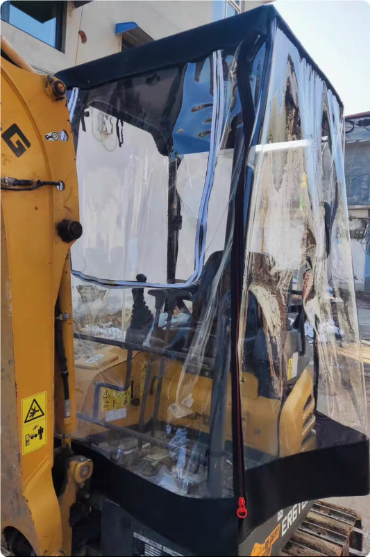 Mini Excavator Windproof Warm PVC Awning Cover with Window