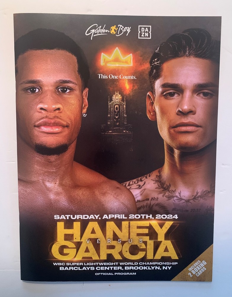 Devin Haney vs Ryan Garcia 2024 Official Program W/ 2 Cards And Bout Sheet