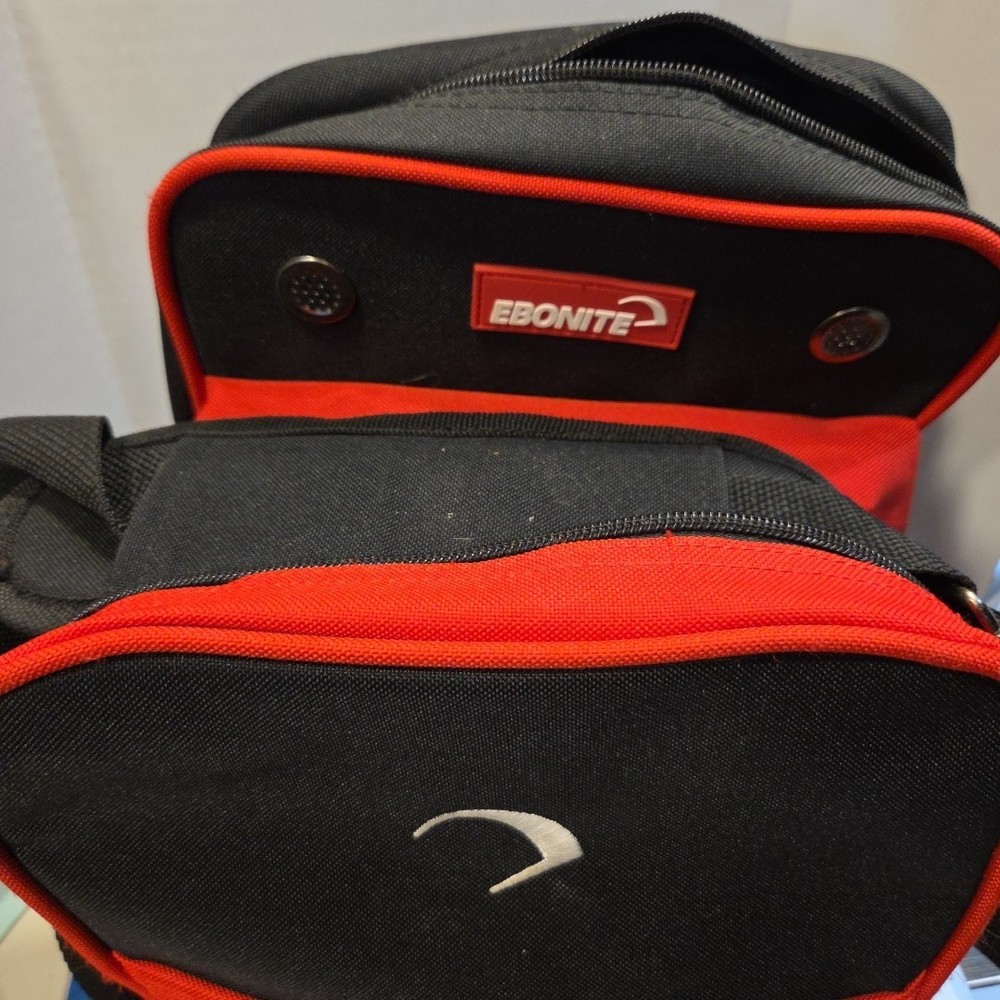 Ebonite Bowling Ball Bag Single Ball Shoulder Strap Red Black Clean