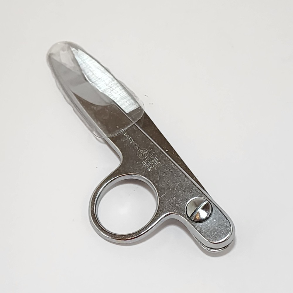 Vintage MARKS 301-C  Chrome Thread Snip Sewing Scissors Cutter 4 1/2" BRAZIL