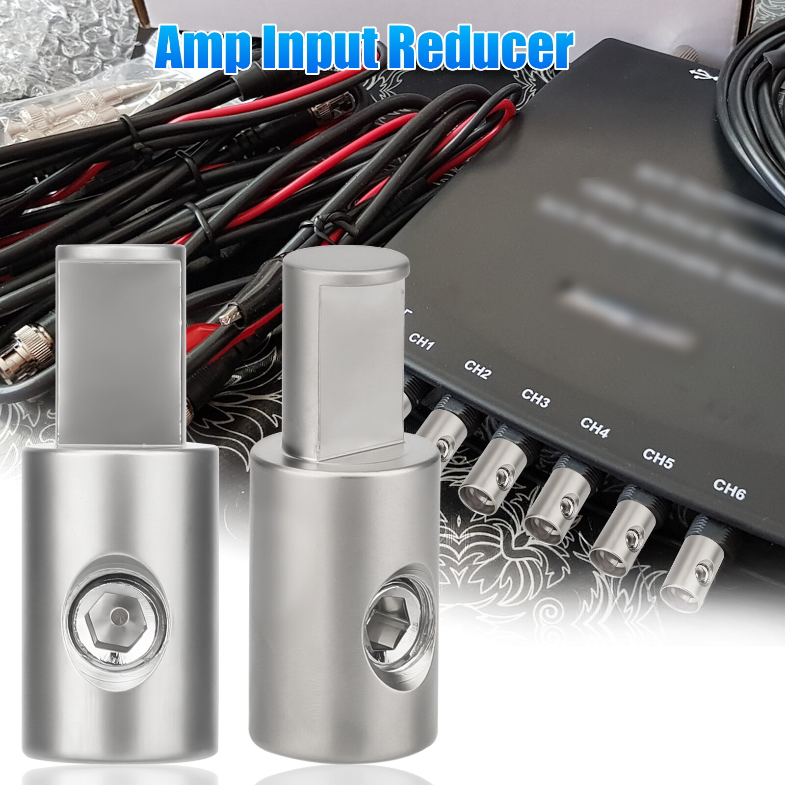 2X Car Audio Power/Ground 1/0 Gauge to 1/0 Gauge Amp Input Reducers Wire Reducer