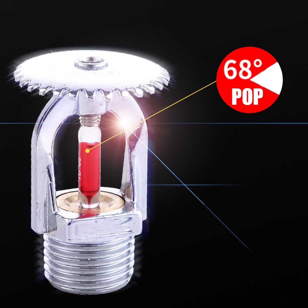 4 Pcs Globe 155°F Chrome Pendent Fire Sprinkler Head 1/2" Quick Response