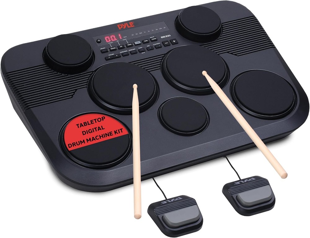 Pyle Electronic Tabletop Digital Drum Set Black (Open Box)