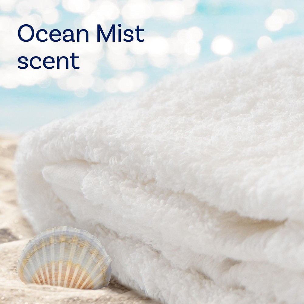 Light Mega Dryer Sheets, Laundry Fabric Softener, Ocean Mist, 130 Count