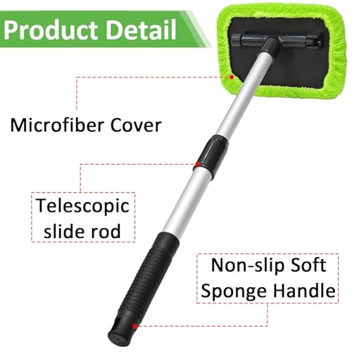 Beieverluck 15 Pieces Windshield Cleaner Tool, Inside Car Window Cleaning Tool
