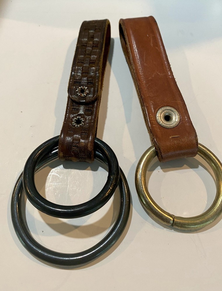 Leather Double And Single Ring Flashlight Or Baton Holder