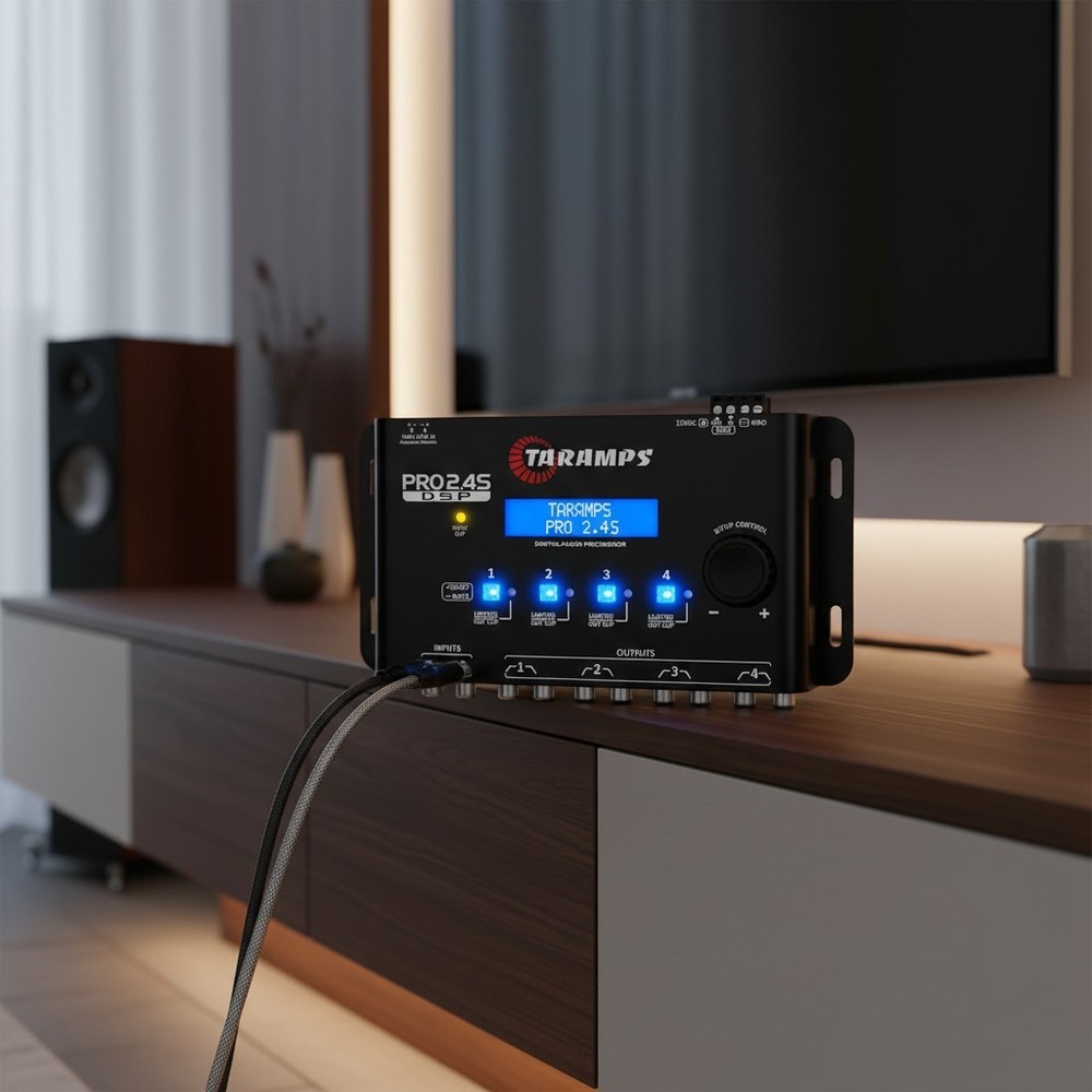 Pro 2.4S DSP Crossover Equalizer 15-Band Graphic 4-Channel Audio Processor