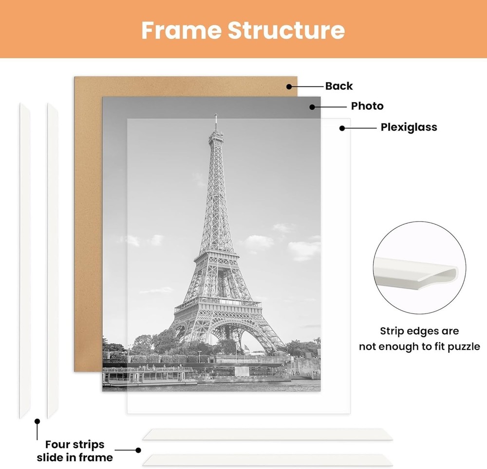 upsimples 16x24 Picture Frame, Scratch-Proof Poster Frames, 3 Pack, White