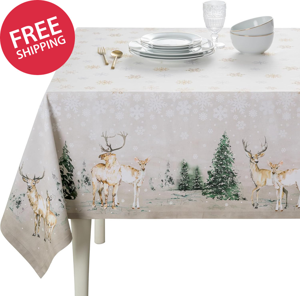 Table Cloth Rectangle Table 100% Cotton 60 X 108 Inches Fall Tablecloth Reusable