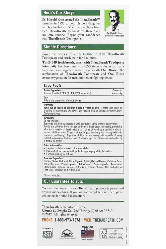 TheraBreath Toothpaste - 4 oz *03/2027*