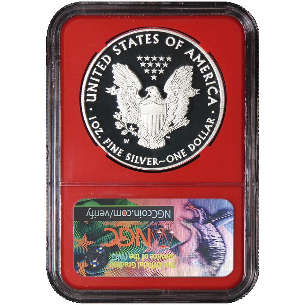 2017-W Proof $1 American Silver Eagle NGC PF69UC Blue ER Label Red Core