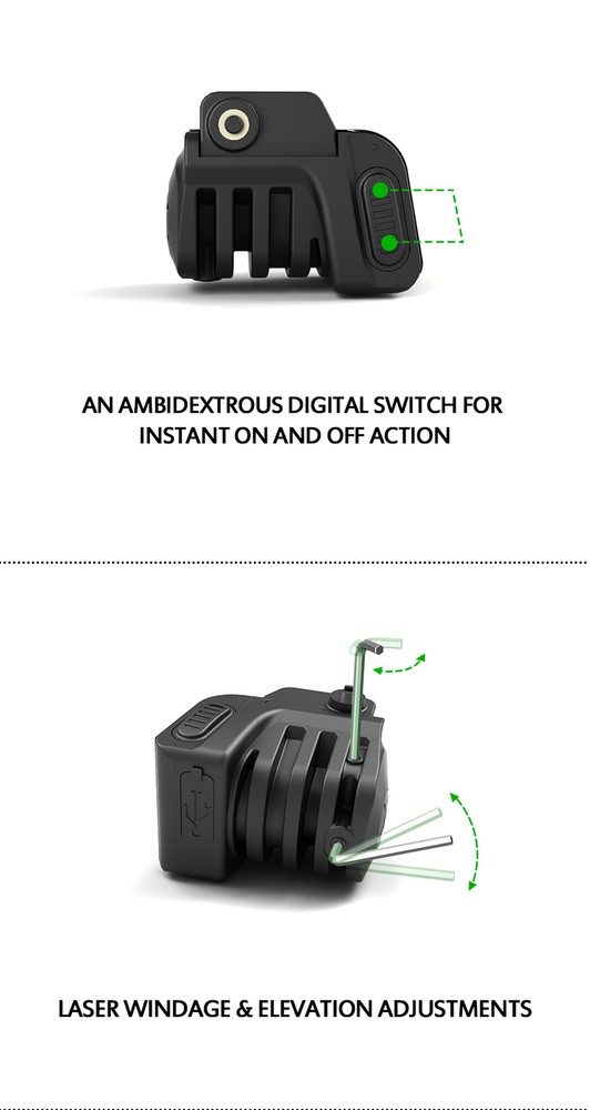Green Rechargeable Laser Sight for Ruger RXM