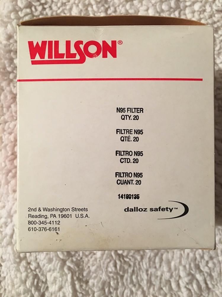 Respirator Pre Filter WILLSON Pre FILTER 14180135, One(1) Pair
