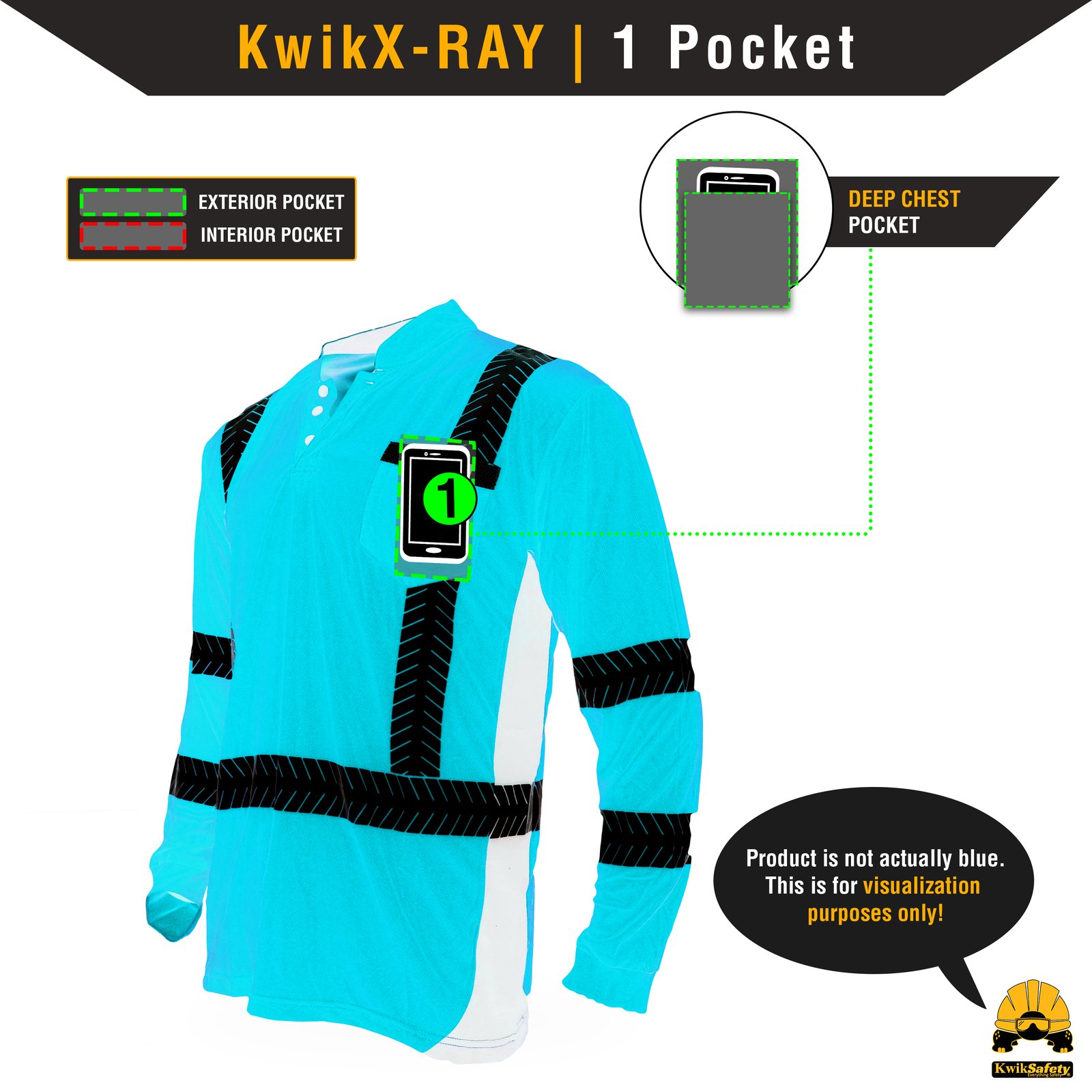 KwikSafety ESTIMATOR Hi Vis Reflective Long Sleeve ANSI Class 3 Safety Shirt