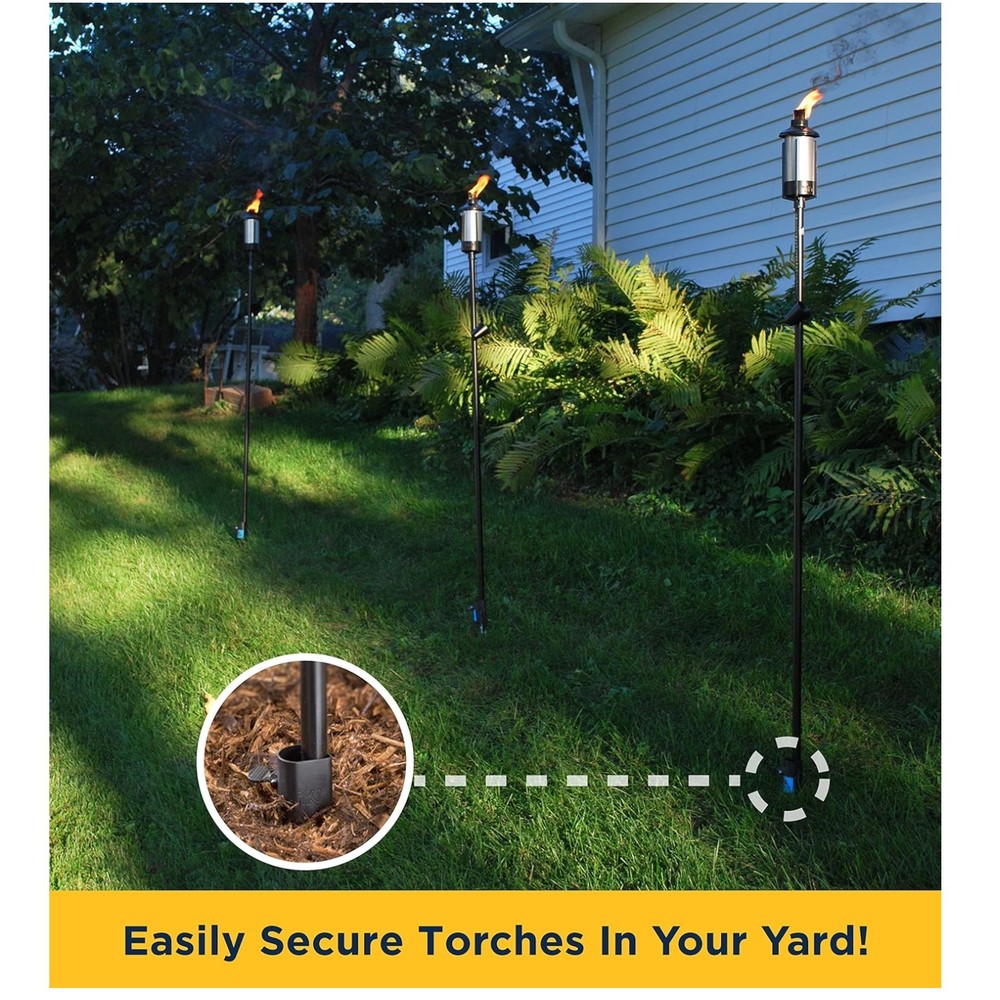 Metal Torch Stakes 4-Pack, Durable Holders