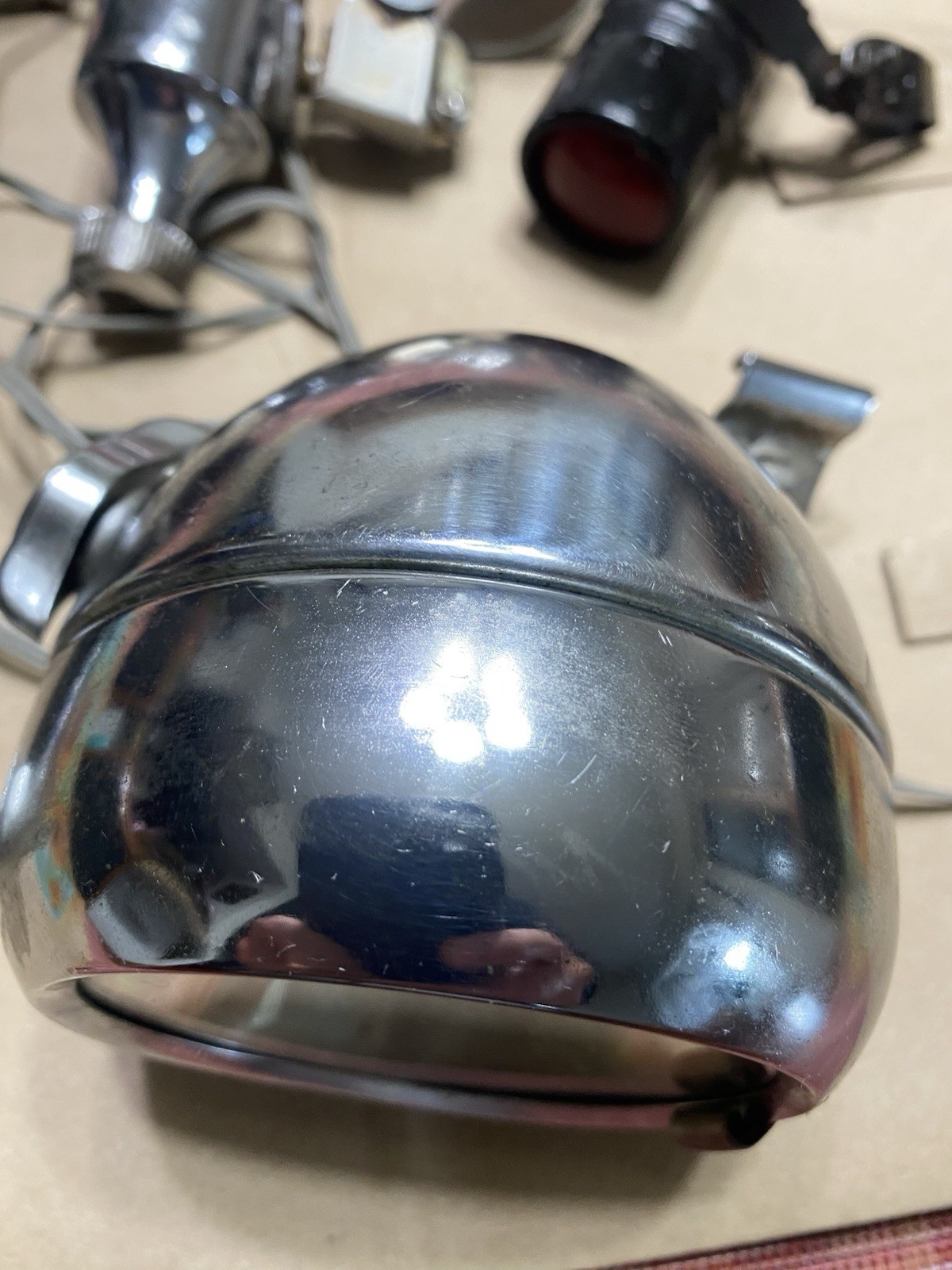 Rare 1940s King Lucas Bicycle Headlight Dynamo / Battery Tube Rear Set England