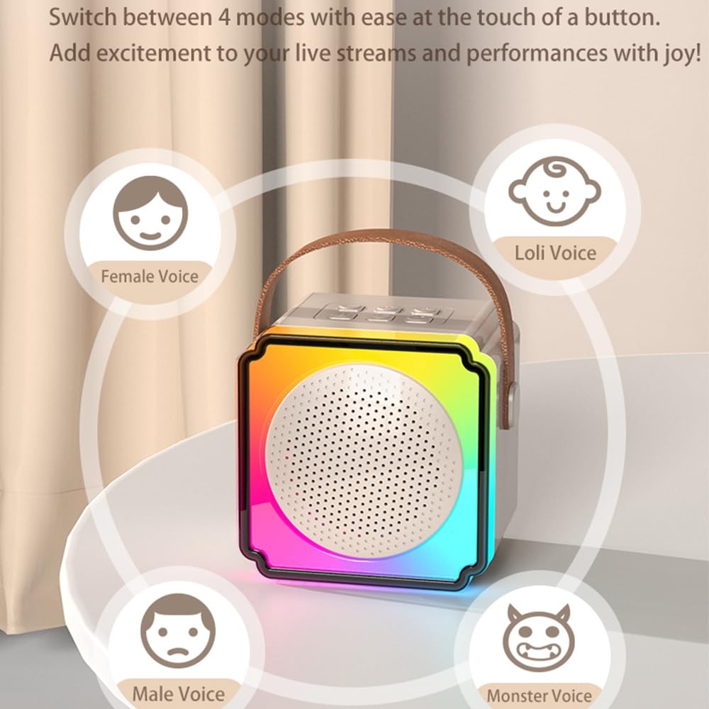 Karaoke Machine, Portable Bluetooth Karaoke Speaker with 2 Wireless Microphon...