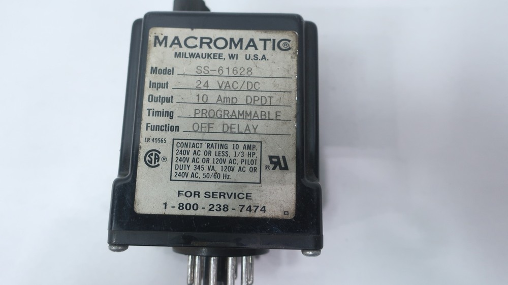 Macromatic SS-61628 Programmable Time Delay Relay 24v-ac/dc