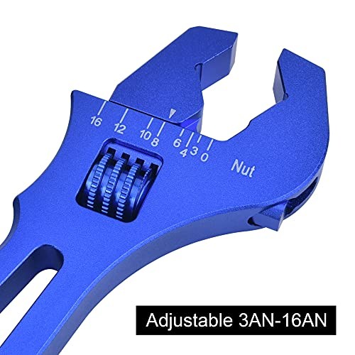 AN Hose Fitting Adjustable Wrench Spanner Lightweight Adjustable 3AN-16AN Blue